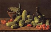 Luis Menendez Still Life with Cucumbers and Tomatoes oil